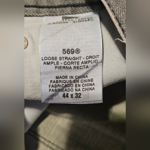 💙Levi’s 569 Loose Straight Jeans Mens 44x32 Wide Leg, Gray 💛💙 - Picture 7 of 7